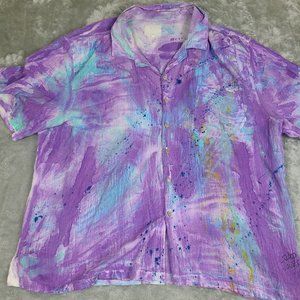 Vintage Sloop Jones 2XL Men's Button Shirt Blue Ombre Cotton USA Made‎